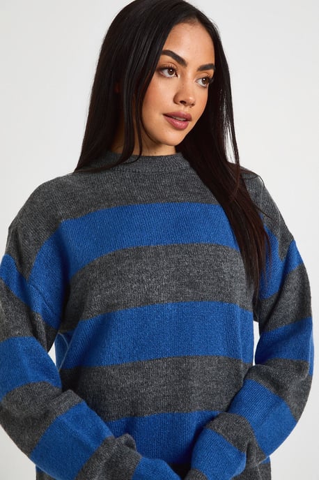 Soft Knit Stripe Crew Neck Jumper - Image 4