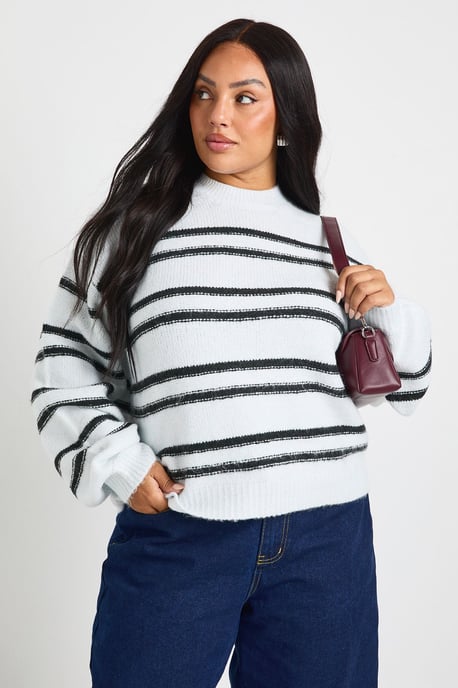 Plus Stripe Knit Jumper - Image 1
