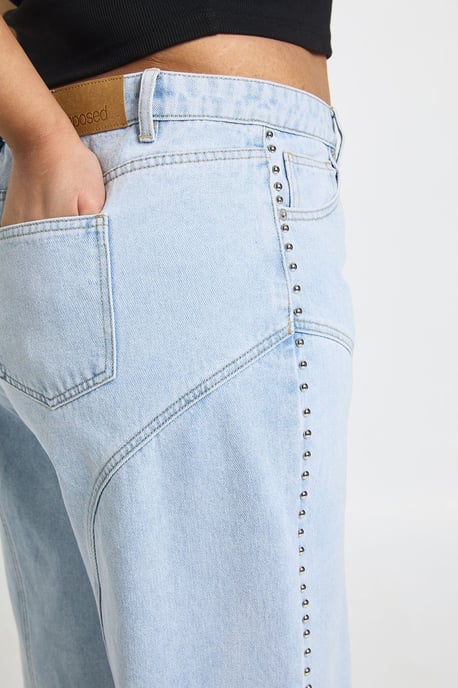 Plus High Waist Studded Western Straight Leg Jean - Image 4