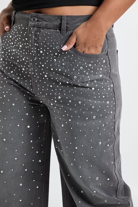 Plus Embellished High Waist Straight Leg Jean - Image 4
