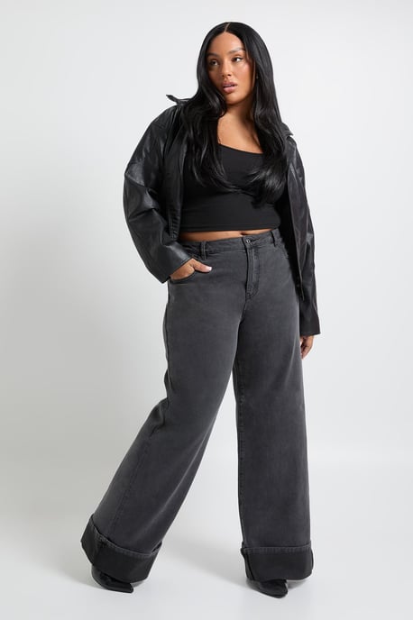 Plus Turn Up Straight Leg Jean - Image 1