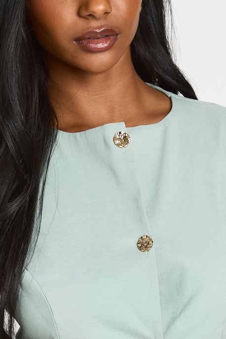 Bengaline Gold Button 2 in 1 Waistcoat Dress - Image 4