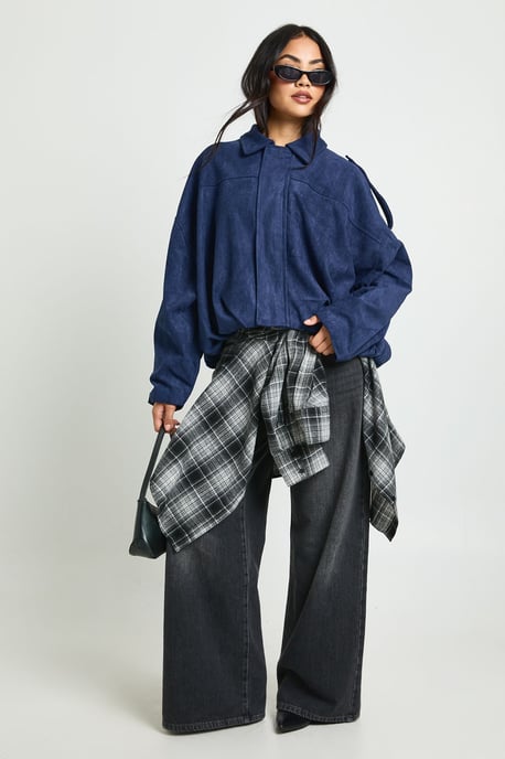 Faux Suede Bomber Jacket - Image 3