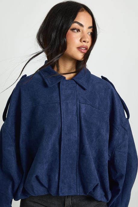 Faux Suede Bomber Jacket - Image 4