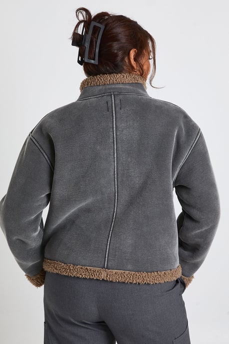 Plus Teddy Trim Detail Jacket - Image 2