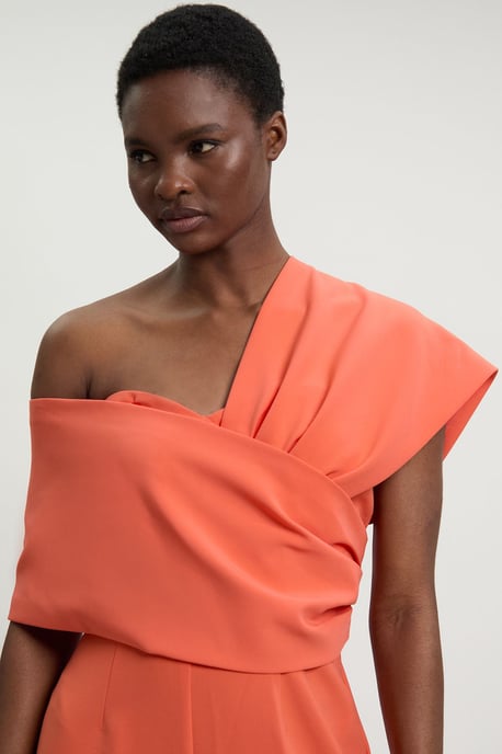 Compact Viscose Stretch Tailored Off Shoulder Jumpsuit - Image 2
