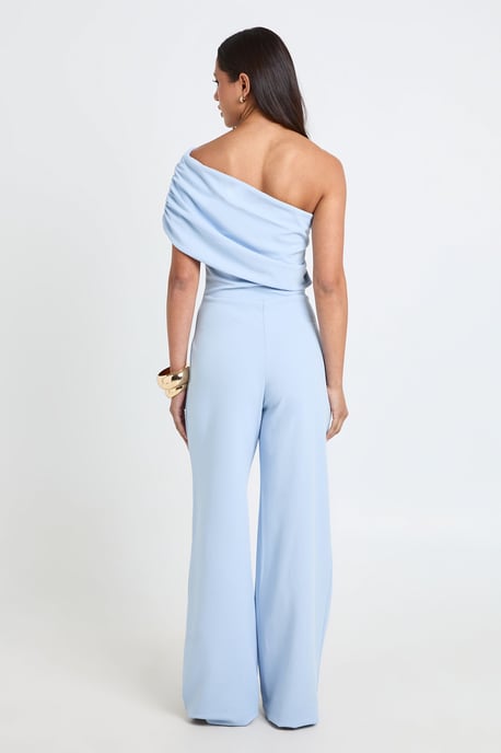 Jersey Crepe Bardot Wide Leg Jumpsuit - Image 2