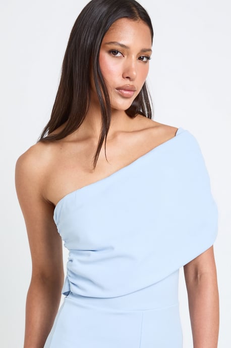 Jersey Crepe Bardot Wide Leg Jumpsuit - Image 4