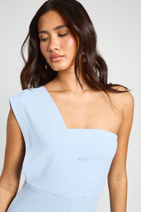 One Shoulder Drape Detail Straight Leg Jumpsuit - Image 4