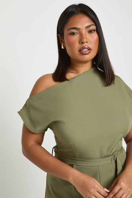 Plus Asymmetric Belted Jumpsuit - Image 4