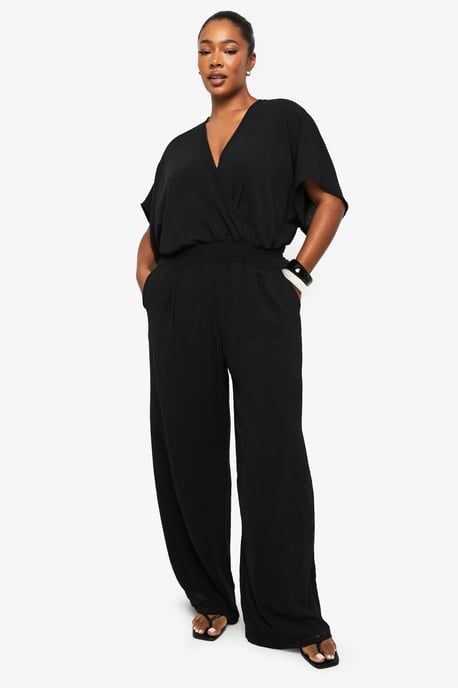 Plus Blouson Sleeve Wide Leg Jumpsuit - Image 3