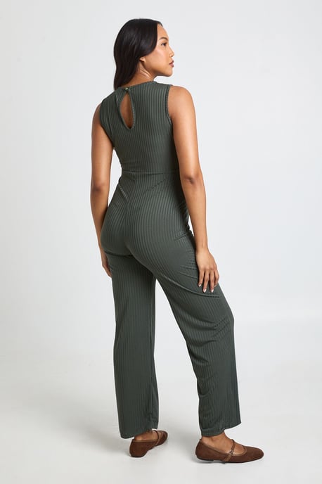 Maternity Rib Sleeveless Knot Detail Lounge Jumpsuit - Image 2