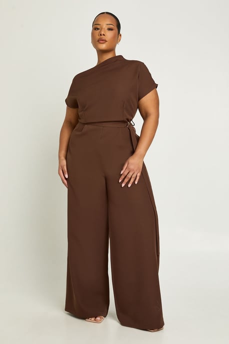 Plus Asymmetric Belted Jumpsuit - Image 3