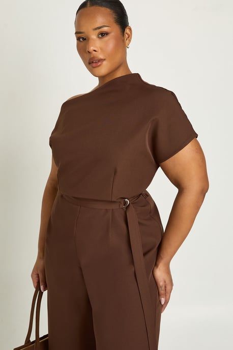 Plus Asymmetric Belted Jumpsuit - Image 4