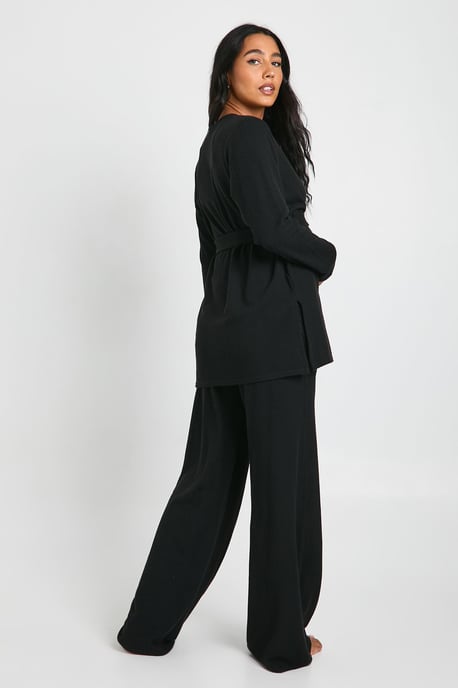 Maternity Tie Waist Detail Crew Neck Lounge Set - Image 2