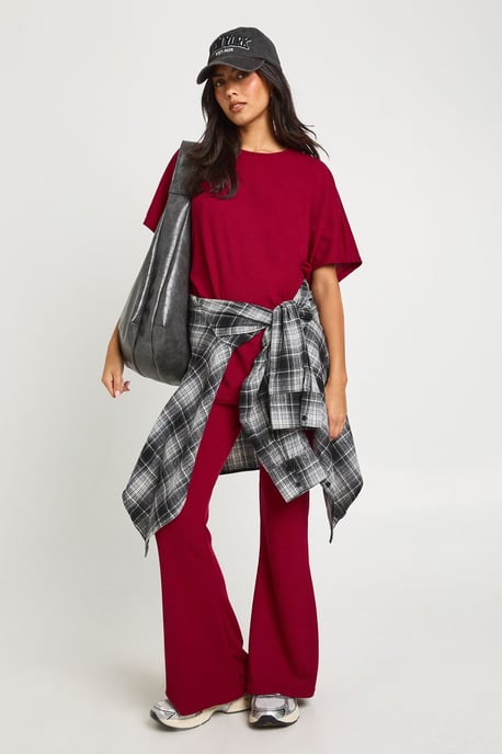 Two Tone Rib Flared Legging & Top Co Ord - Image 3