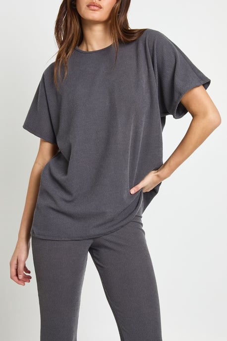 Two Tone Rib Flared Legging & Top Co Ord - Image 4