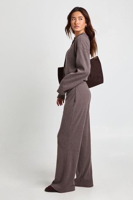 Brushed Rib Boxy Cardigan & Trouser Co Ord - Image 3