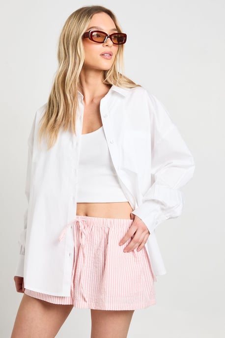 Petite Oversized Cotton Poplin Shirt - Image 1