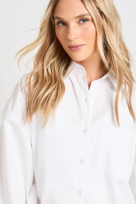 Petite Oversized Cotton Poplin Shirt - Image 4