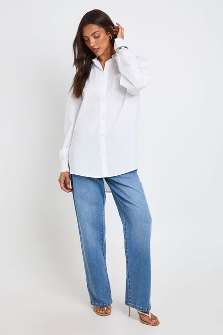 Tall Oversized Cotton Poplin Shirt - Image 3