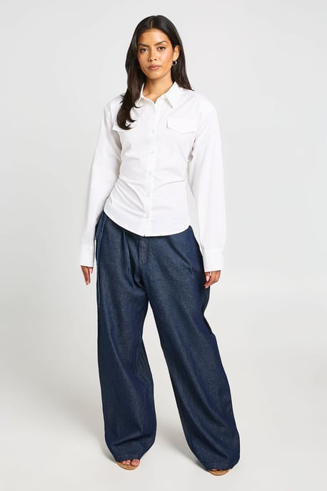 Cinched Tie Back Fitted Shirt - Image 1