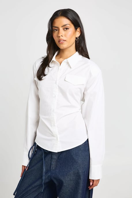 Cinched Tie Back Fitted Shirt - Image 3