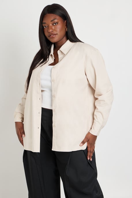 Plus Chambray Oversized Shirt - Image 3