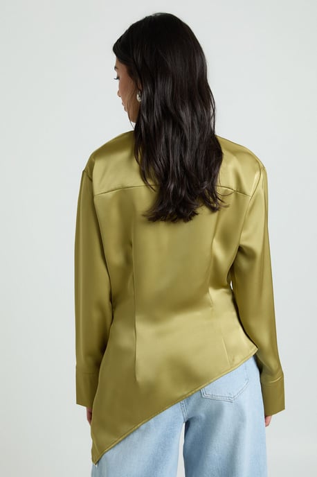 Satin Cowl Neck Shirt - Image 2