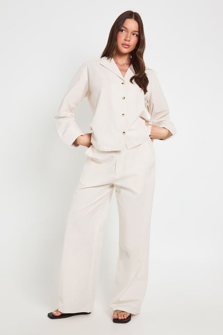 Linen Mix Relaxed Fit Long Sleeve Shirt - Image 3