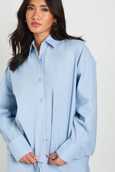 Linen Look Oversized Shirt - Image 4