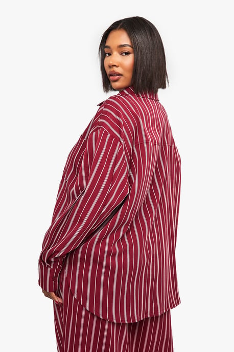 Plus Oversized Stripe Shirt - Image 2