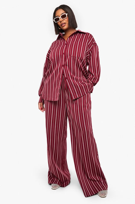 Plus Oversized Stripe Shirt - Image 3