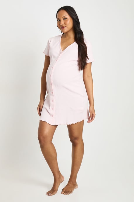 Maternity Rib Button Down Nightie - Image 3