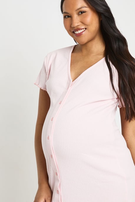 Maternity Rib Button Down Nightie - Image 4