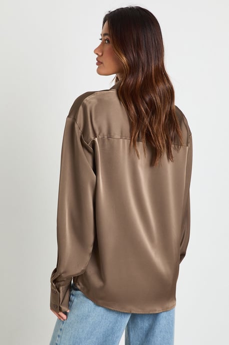Satin Button Down Shirt - Image 2