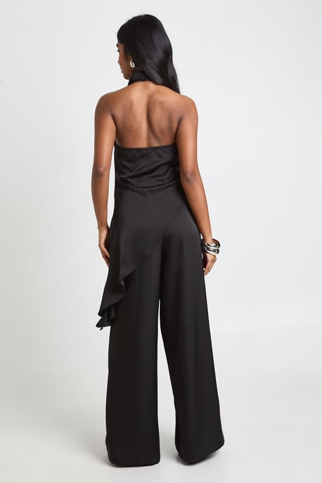 Satin Cowl Neck Asym Hem Top - Image 2