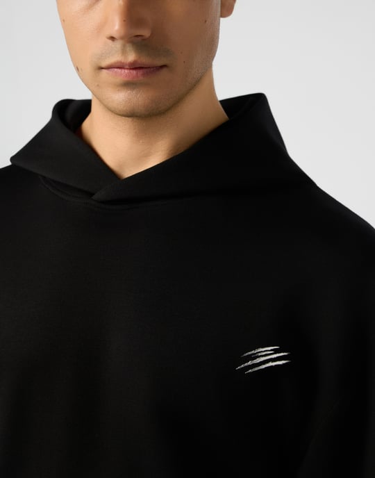 Fleece Hoodie Chrome Scratch - Image 3