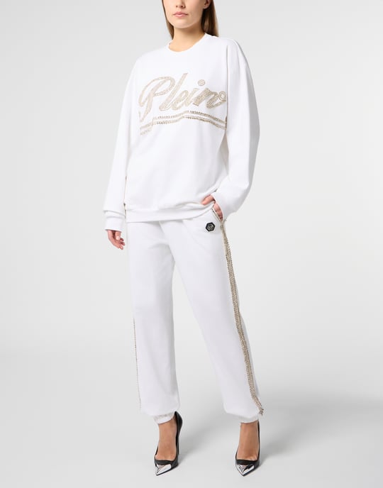 Washed Open Back Sweatshirt Strass Signature - Image 4