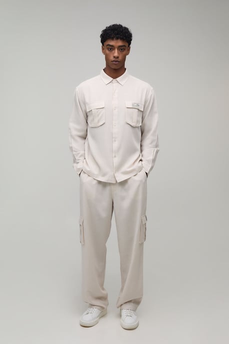 Linen Regular Cargo Shirt & Relaxed Trouser Set - Image 4