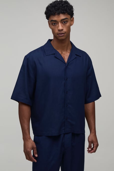Linen Embroidered Saint Tropez Oversized Boxy Shirt & Relaxed Trouser Set - Image 3