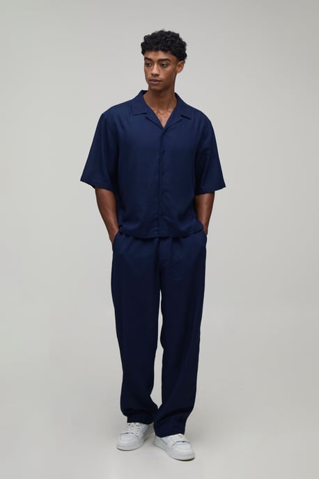 Linen Embroidered Saint Tropez Oversized Boxy Shirt & Relaxed Trouser Set - Image 4