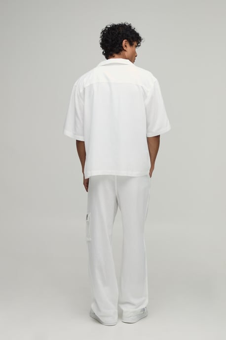 Linen Oversized Short Sleeve Cargo Shirt & Baggy Trouser Set - Image 2