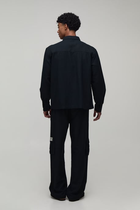 Linen Regular Cargo Shirt & Relaxed Trouser Set - Image 2