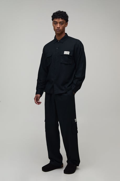 Linen Regular Cargo Shirt & Relaxed Trouser Set - Image 4