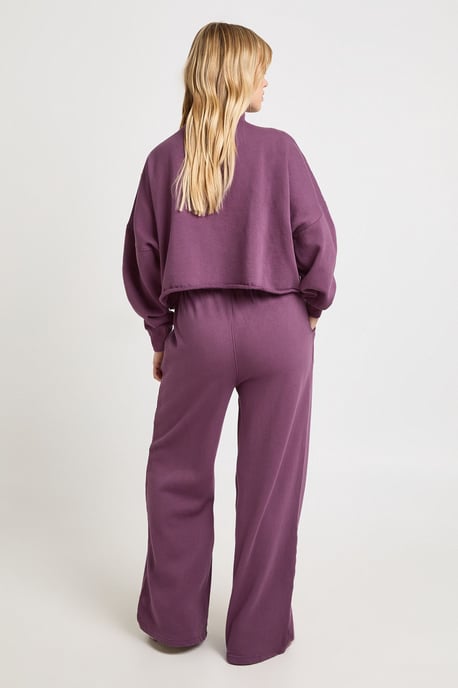 Petite Washed Half Zip Funnel Neck Tracksuit - Image 2
