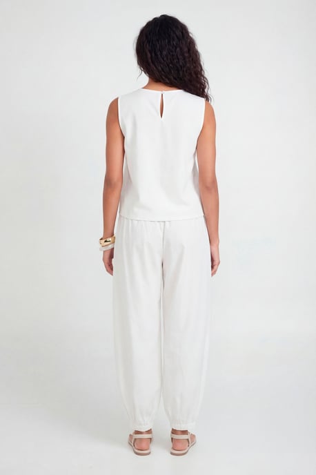 Linen Look Boxy Top & Balloon Leg Trouser Co-ord - Image 5