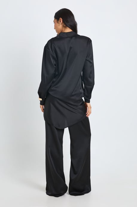 Tall Satin Shirt Trouser Co-Ord With Tie Waist - Image 2