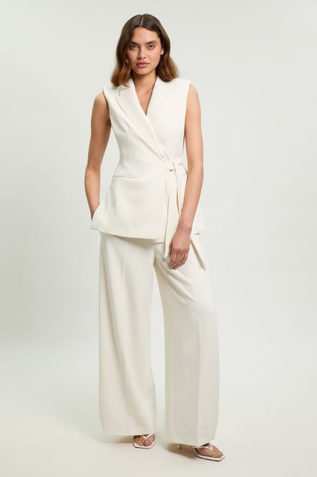 Compact Stretch Tailored Wide Leg Trouser - Image 1