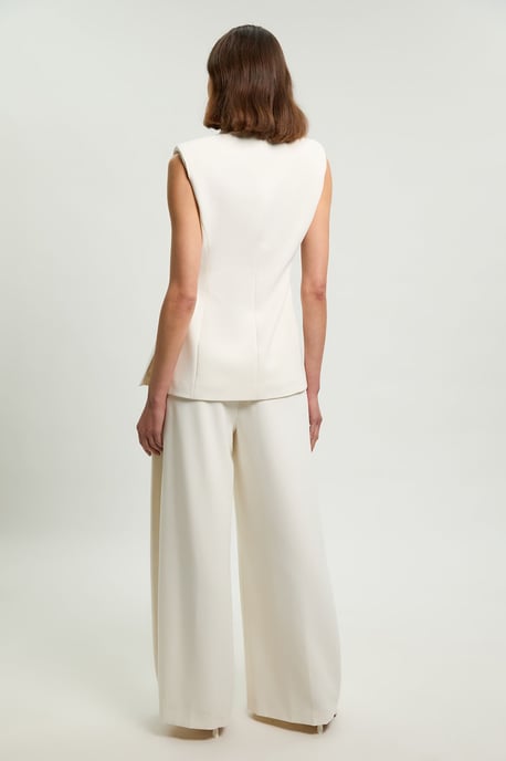 Compact Stretch Tailored Wide Leg Trouser - Image 3